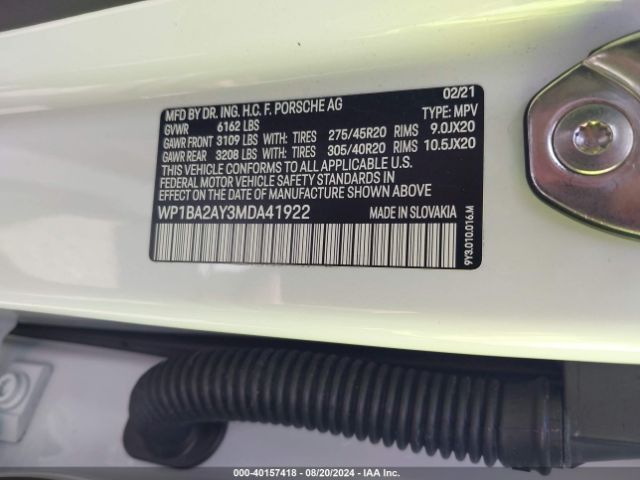 WP1BA2AY3MDA41922 Porsche Cayenne Coupe