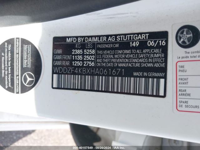 WDDZF4KBXHA061671 Mercedes-Benz E 300 4matic
