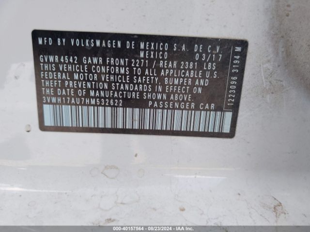 3VWH17AU7HM532622 Volkswagen Golf Alltrack Tsi S/tsi Se/tsi Sel