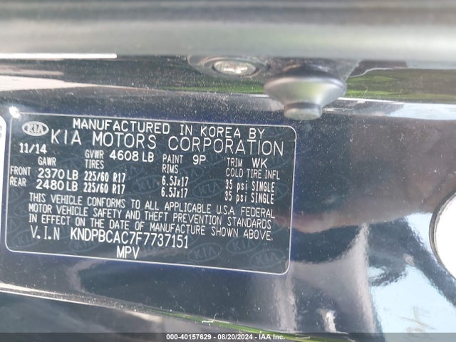 KIA Sportage Lx 2015 KNDPBCAC7F7737151 Image 9