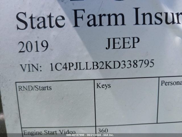 1C4PJLLB2KD338795 Jeep Cherokee Altitude Fwd