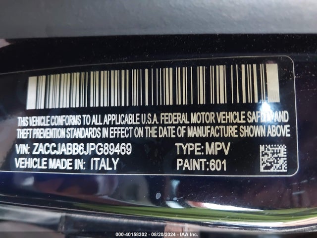 ZACCJABB6JPG89469 Jeep Renegade Latitude Fwd