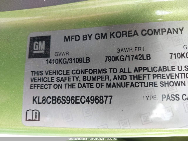 Chevrolet Spark Ls Auto 2014 KL8CB6S96EC496877 Image 9