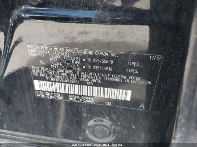 2T3RFREV6JW728692 Toyota Rav4 Adventure
