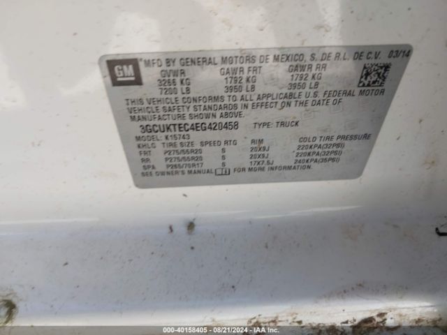 3GCUKTEC4EG420458 Chevrolet Silverado 1500 High Country