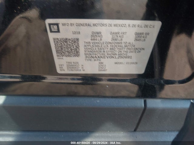 Chevrolet EQUINOX LT 2019 3GNAXKEV0KL250691 Image 9