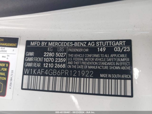 W1KAF4GB6PR121922 Mercedes-Benz C 300 Sedan