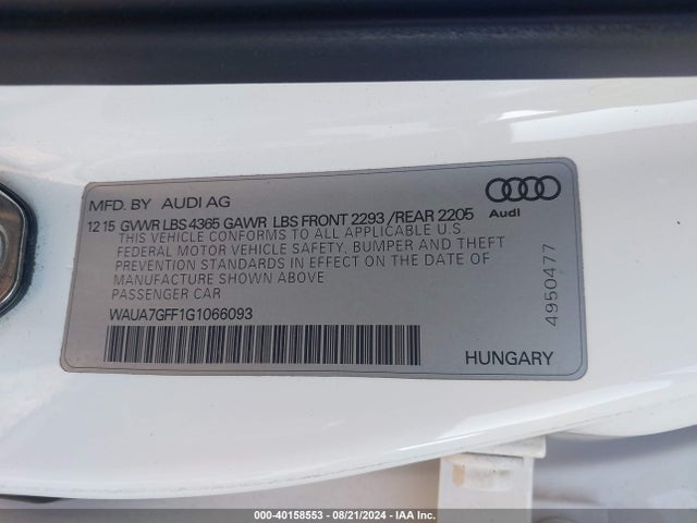 WAUA7GFF1G1066093 Audi A3 1.8t Premium