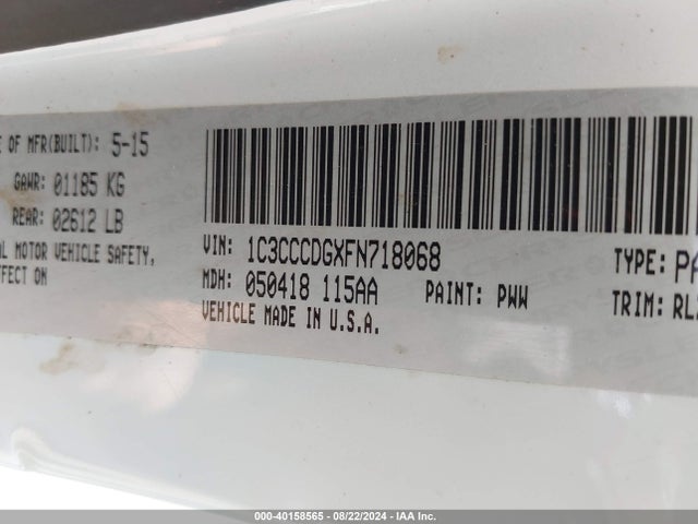 Chrysler 200 S 2015 1C3CCCDGXFN718068 Image 9