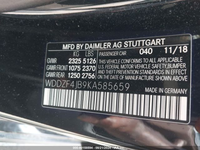WDDZF4JB9KA585659 Mercedes-Benz E 300