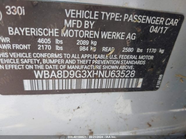 WBA8D9G3XHNU63528 BMW 330i Xdrive