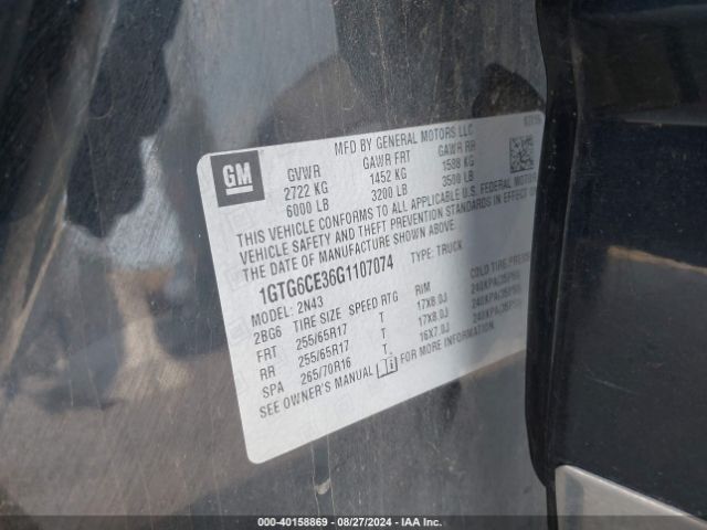 1GTG6CE36G1107074 GMC CANYON SLE