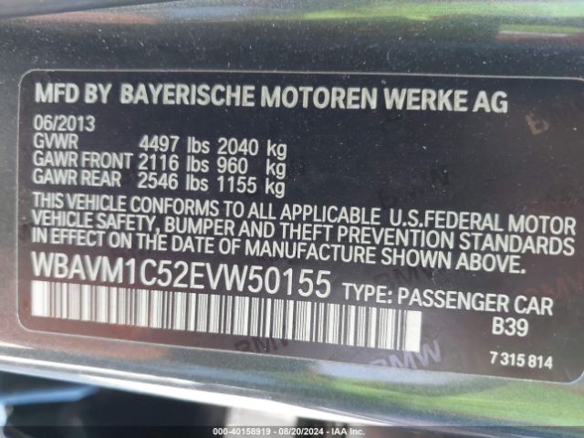 WBAVM1C52EVW50155 BMW X1 Sdrive28i