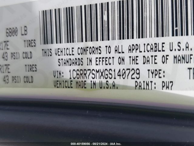 1C6RR7SMXGS140729 RAM 1500 Tradesman