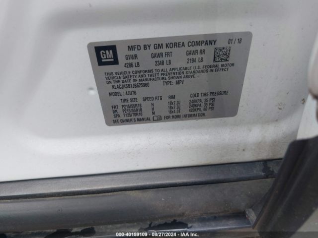 KL4CJASB1JB625960 Buick Encore Preferred