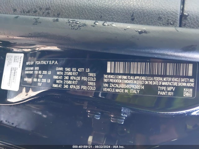ZACNJABB4KPK30514 Jeep Renegade Altitude Fwd