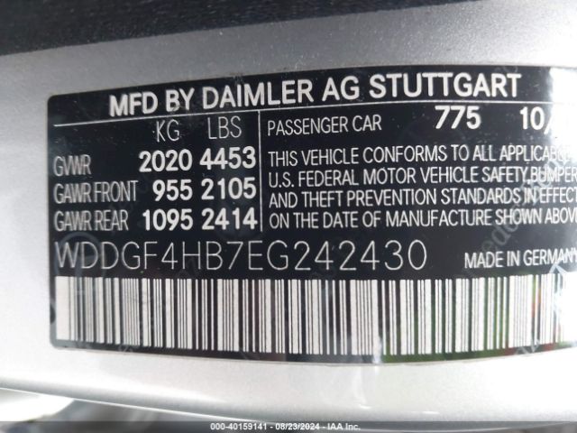 WDDGF4HB7EG242430 Mercedes-Benz C 250 Luxury/sport