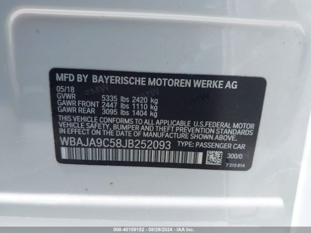WBAJA9C58JB252093 BMW 530e Iperformance