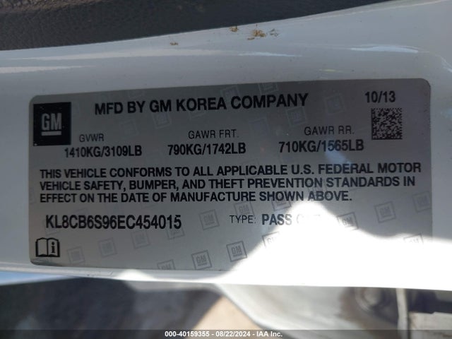 Chevrolet Spark Ls Auto 2014 KL8CB6S96EC454015 Image 9