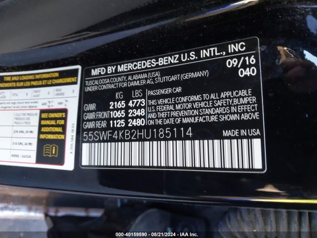 55SWF4KB2HU185114 Mercedes-Benz C 300 4matic/luxury 4matic/sport 4matic