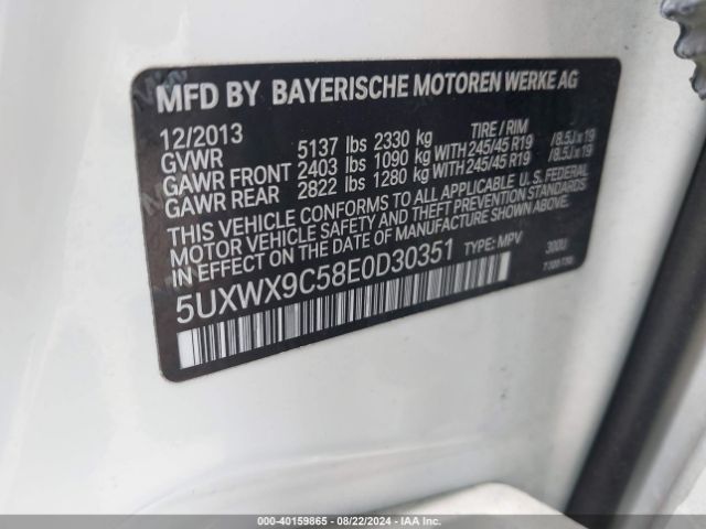 5UXWX9C58E0D30351 BMW X3 Xdrive28i
