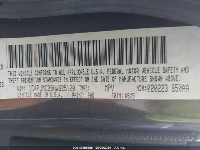 1C4PJMCB9HW625120 Jeep Cherokee Latitude 4x4