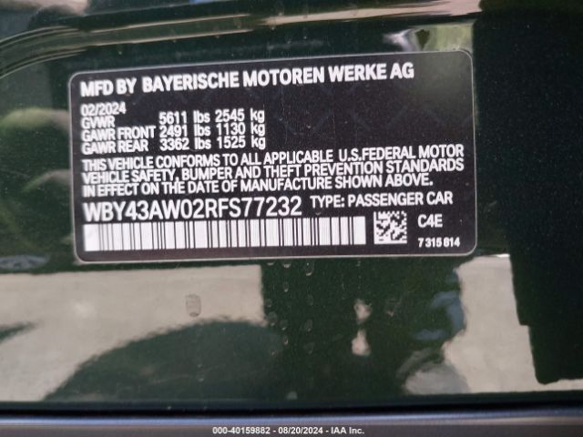WBY43AW02RFS77232 BMW I4 Edrive35