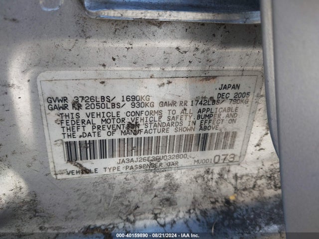 2006 MITSUBISHI LANCER JA3AJ26E36U032800 Photo 8
