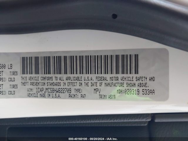 1C4PJMCS8HW622709 Jeep Cherokee Latitude 4x4