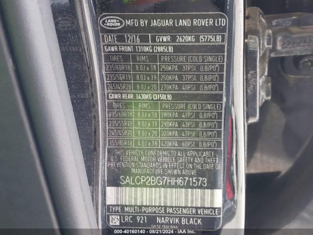 SALCP2BG7HH671573 Land Rover Discovery Sport Se