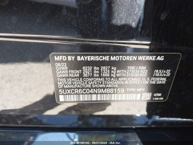 5UXCR6C04N9M88159 BMW X5 Xdrive40i