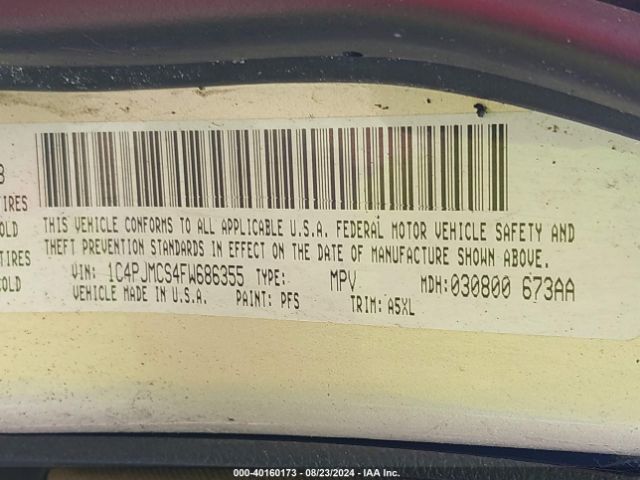 1C4PJMCS4FW686355 Jeep Cherokee Latitude