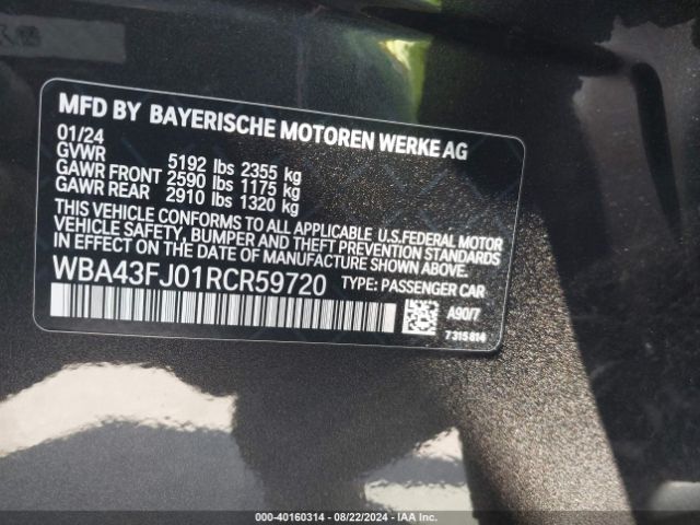 WBA43FJ01RCR59720 BMW 530 I