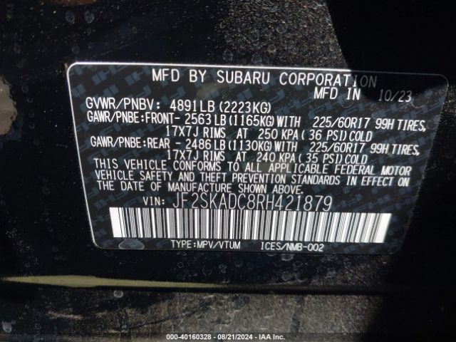 JF2SKADC8RH421879 Subaru Forester Premium