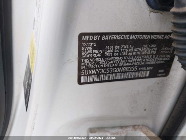 5UXWY3C53G0N88335 BMW X3 Xdrive28d