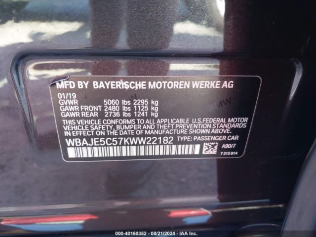 WBAJE5C57KWW22182 BMW 540I