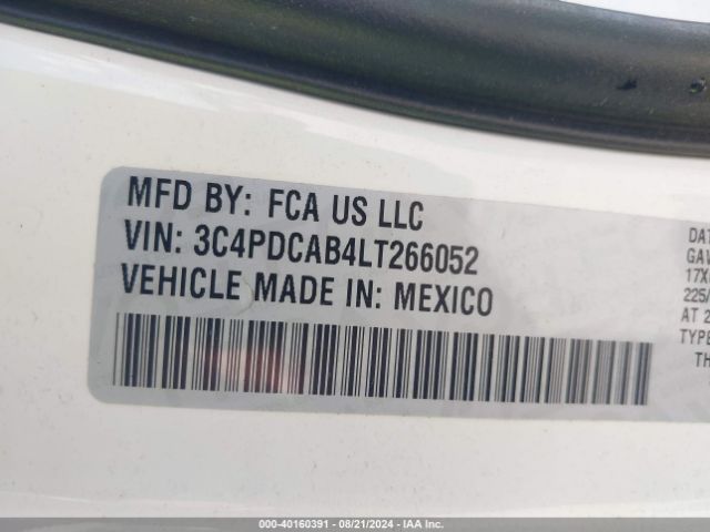 3C4PDCAB4LT266052 Dodge Journey Se Value