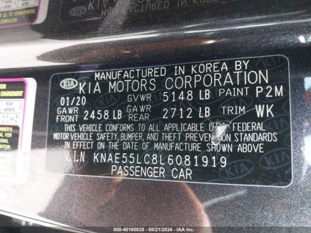 KNAE55LC8L6081919 KIA Stinger Gt2
