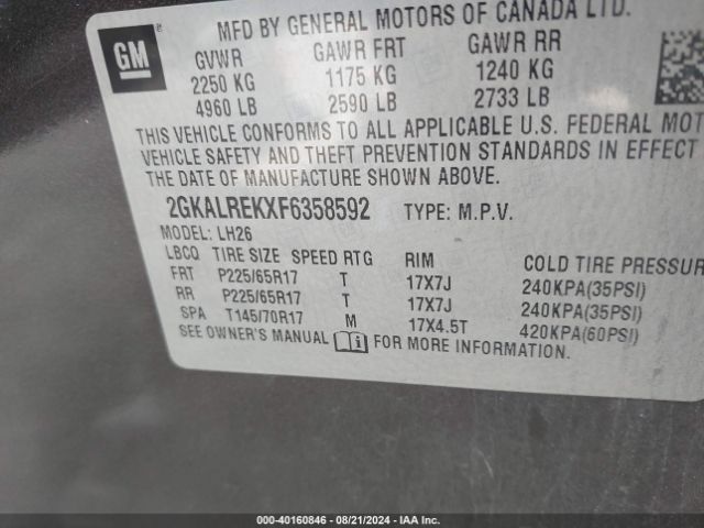 2GKALREKXF6358592 GMC Terrain Sle-2
