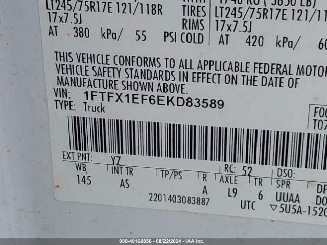 1FTFX1EF6EKD83589 Ford F-150 Xl