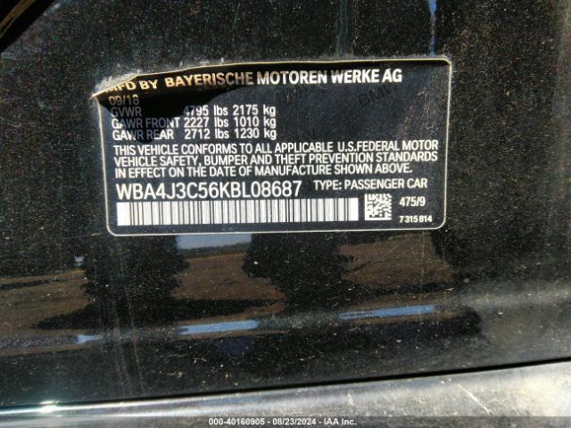 2019 BMW 4 SERIES WBA4J3C56KBL08687 Photo 8
