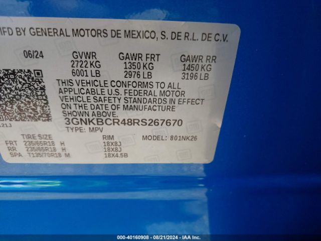 3GNKBCR48RS267670 Chevrolet Blazer Fwd 2lt