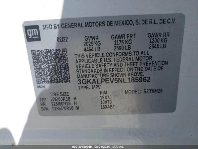 3GKALPEV5NL185962 GMC Terrain Fwd Slt