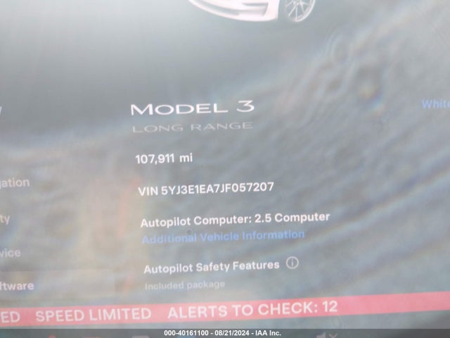 Tesla Model 3 Long Range/mid Range 2018 5YJ3E1EA7JF057207 Image 7