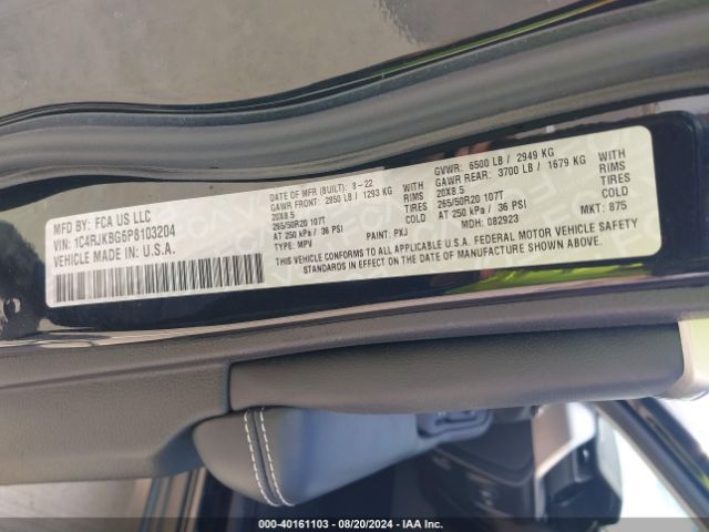 1C4RJKBG6P8103204 Jeep Grand Cherokee L Limited 4x4