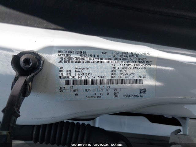 Ford FOCUS SE 2016 1FADP3K23GL406589 Image 9