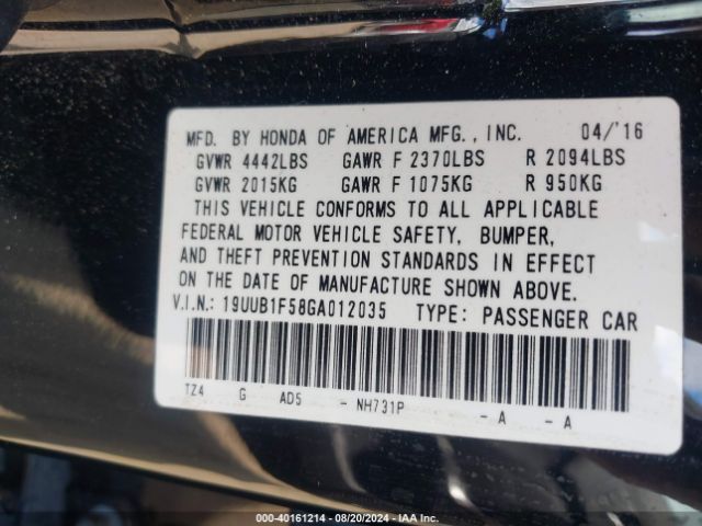 19UUB1F58GA012035 Acura TLX TECH