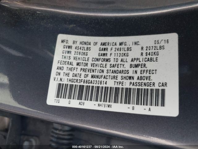 1HGCR3F88GA030614 Honda Accord Ex-l V-6