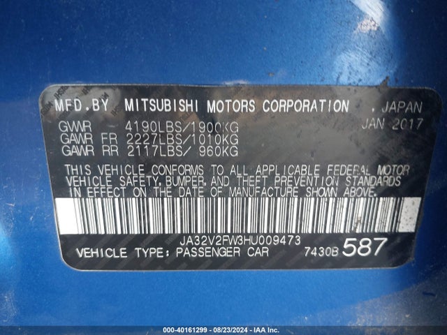 2017 MITSUBISHI LANCER JA32V2FW3HU009473 Photo 8