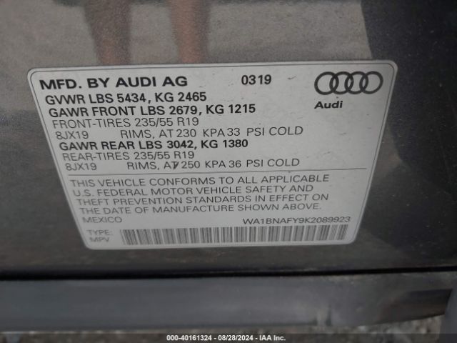WA1BNAFY9K2089923 Audi Q5 45 Premium